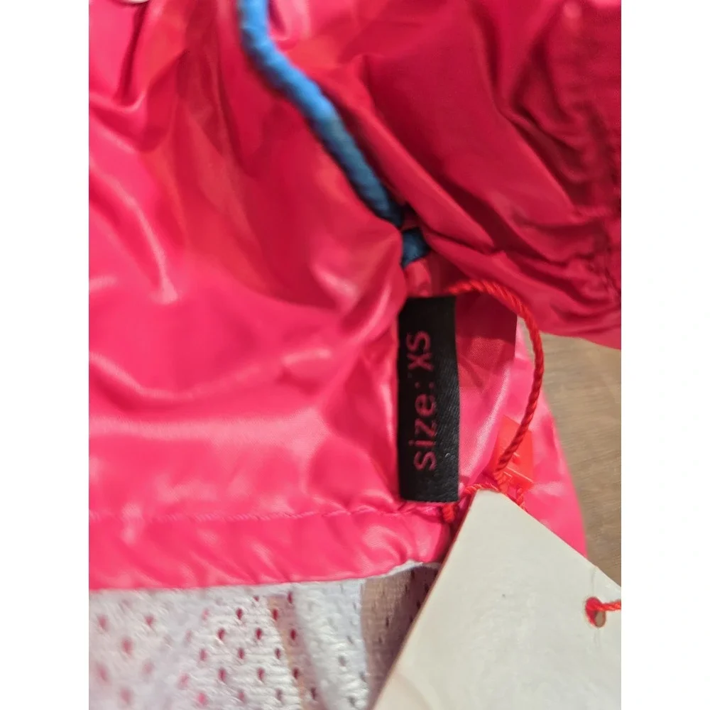 Pets00 Dog Raincoat Size XS Pet Rain Suit Pink Blue‎ Hooded Jumpsuit NWT